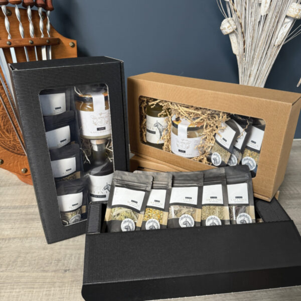 Geschenk Box Olivenöl Getrocknete Kräuter Honig
